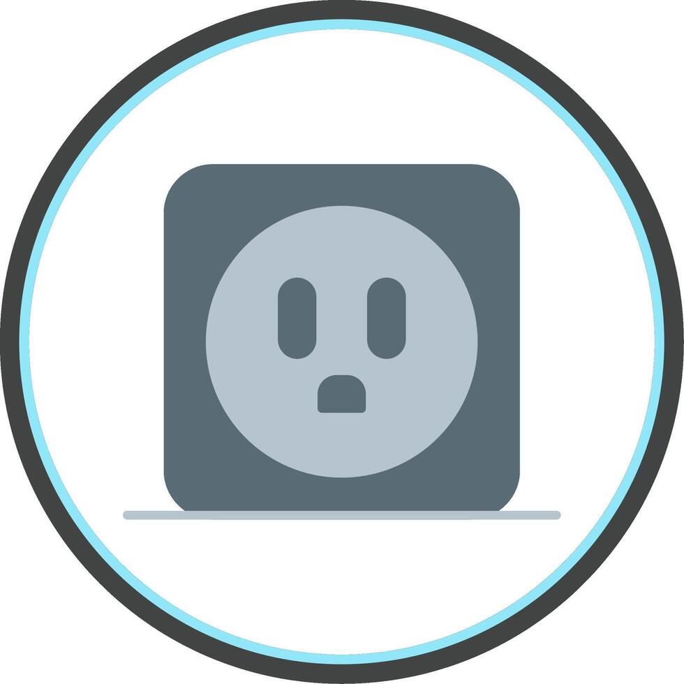 Power Socket Flat Circle Icon vector