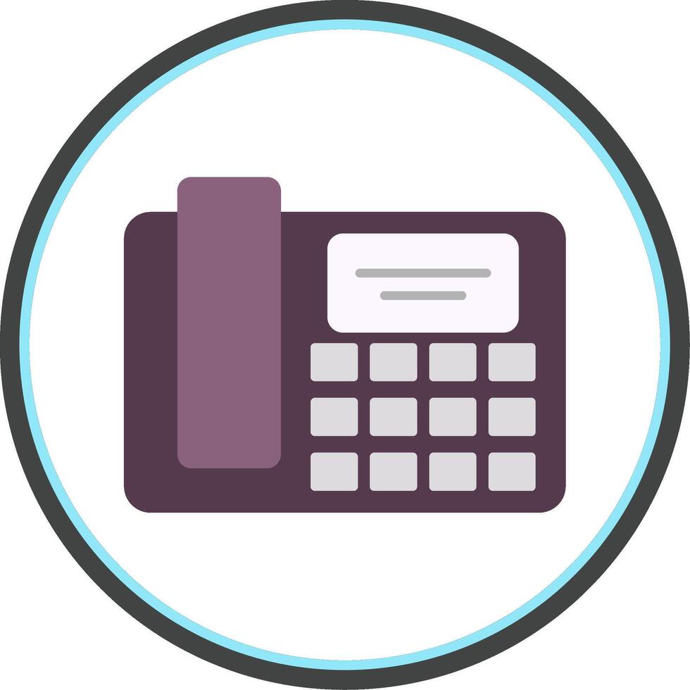 Telephone Flat Circle Icon vector