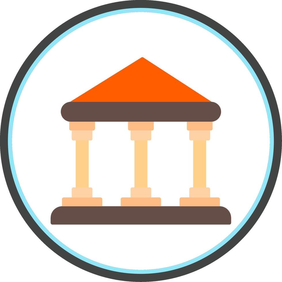 Bank Flat Circle Icon vector