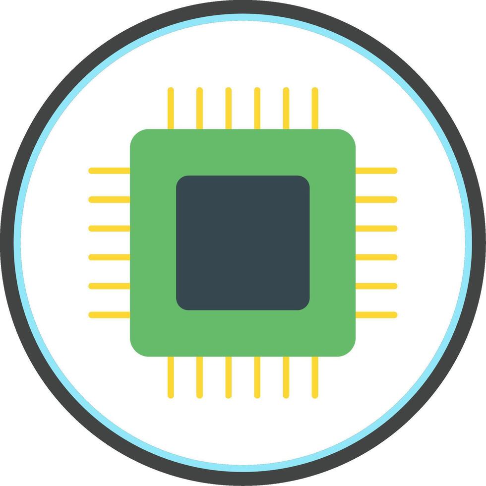 Circuit Board Flat Circle Icon vector