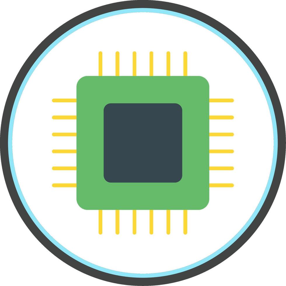 Circuit Board Flat Circle Icon vector