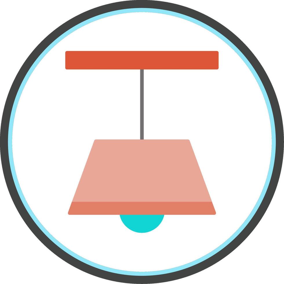 Ceiling Lamp Flat Circle Icon vector