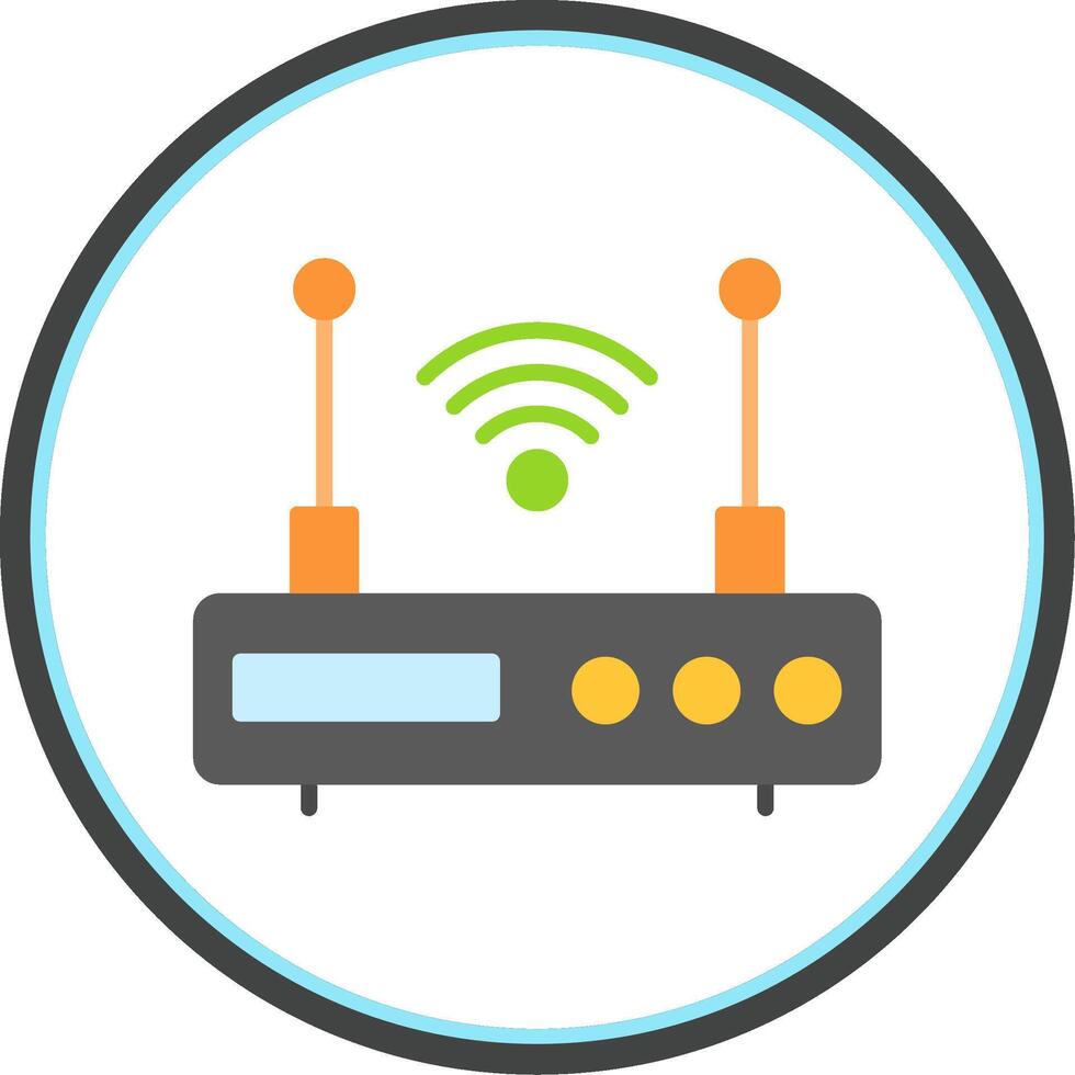 Modem Flat Circle Icon vector