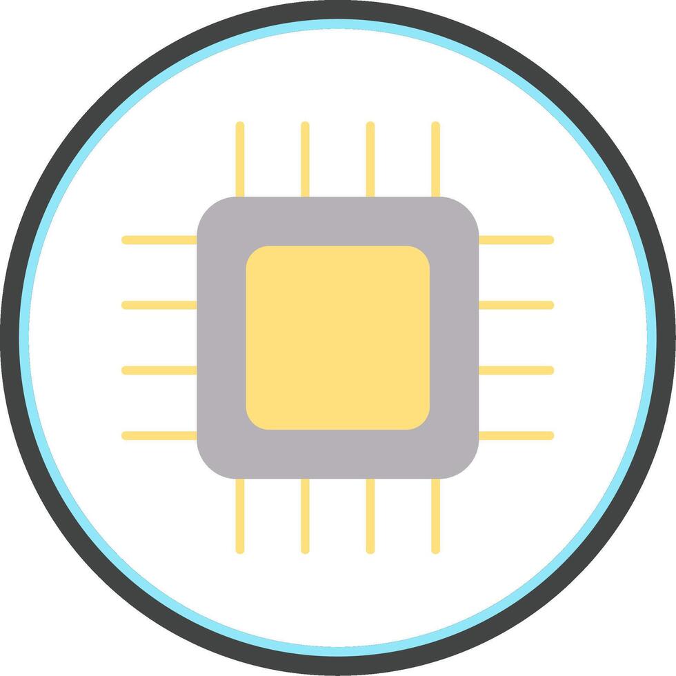 Cpu Flat Circle Icon vector