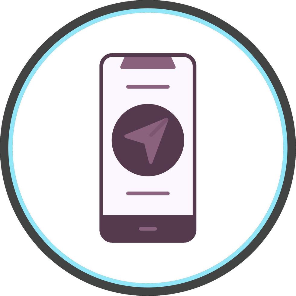 Navigator Flat Circle Icon vector