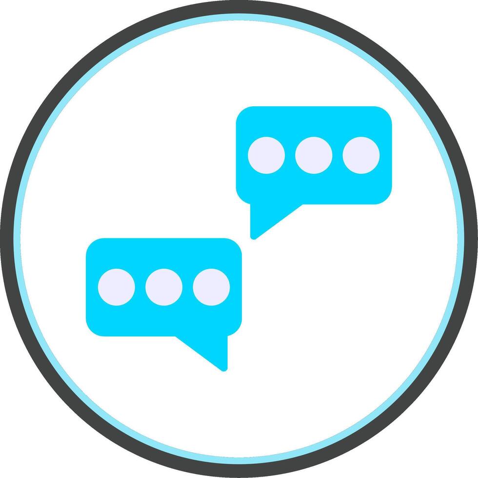 Chat Flat Circle Icon vector