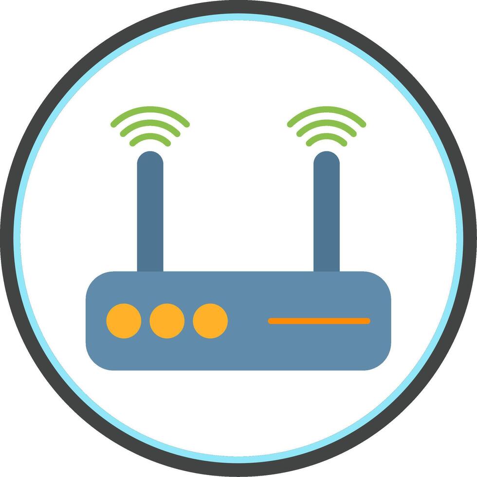 Modem Flat Circle Icon vector