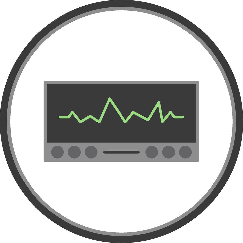 ekg plano circulo icono vector