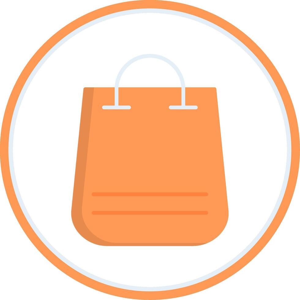 Shopping Bag Flat Circle Icon vector