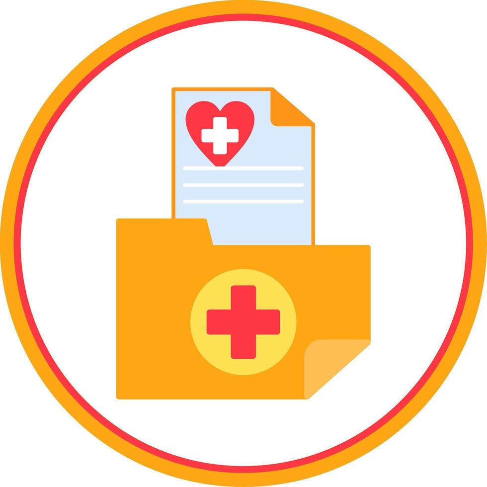 Medical Folder Flat Circle Icon vector