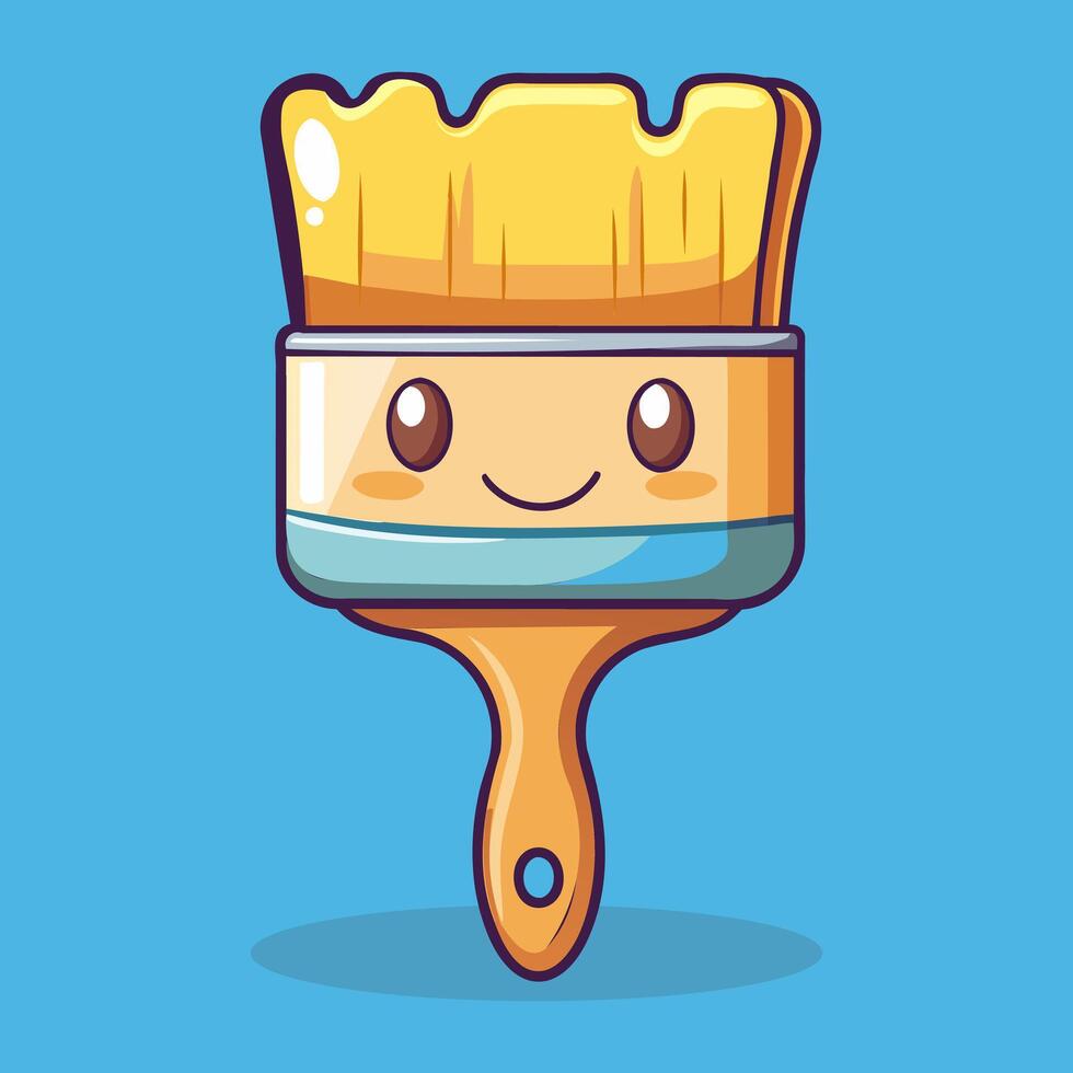 a cartoon paintbrush with a smile on it vector