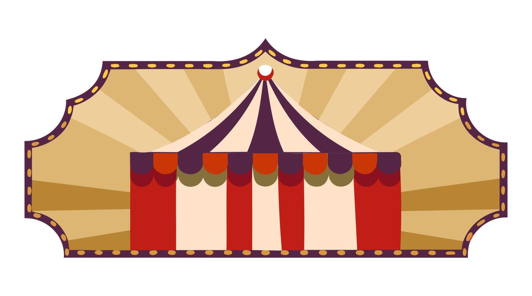 a circus tent with a sunburst background vector