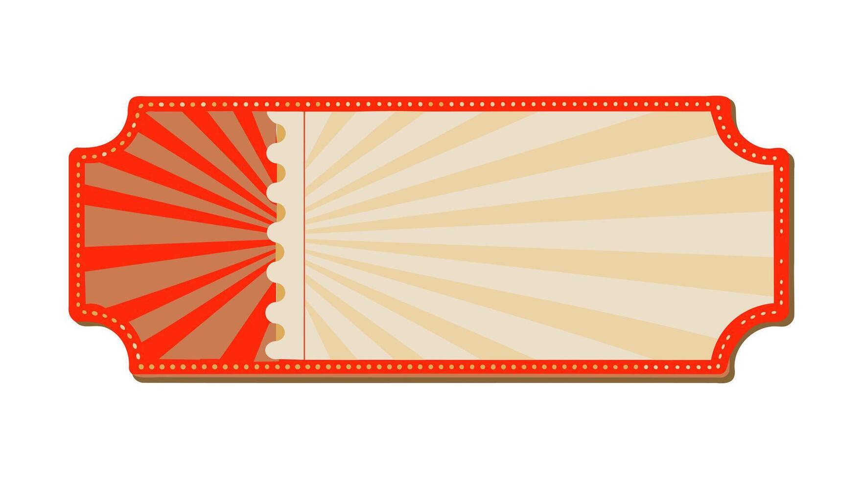 retro rojo y naranja boleto vector ilustración