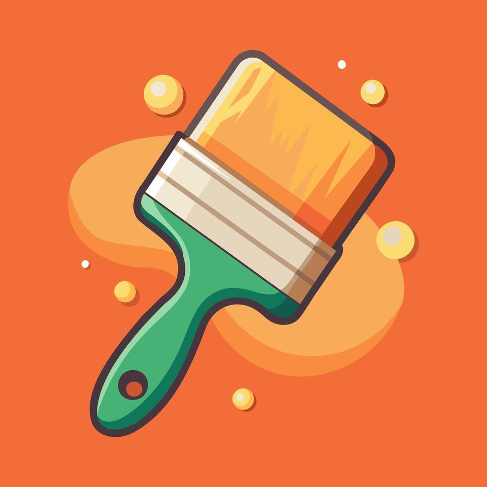 paintbrush icon on orange background vector