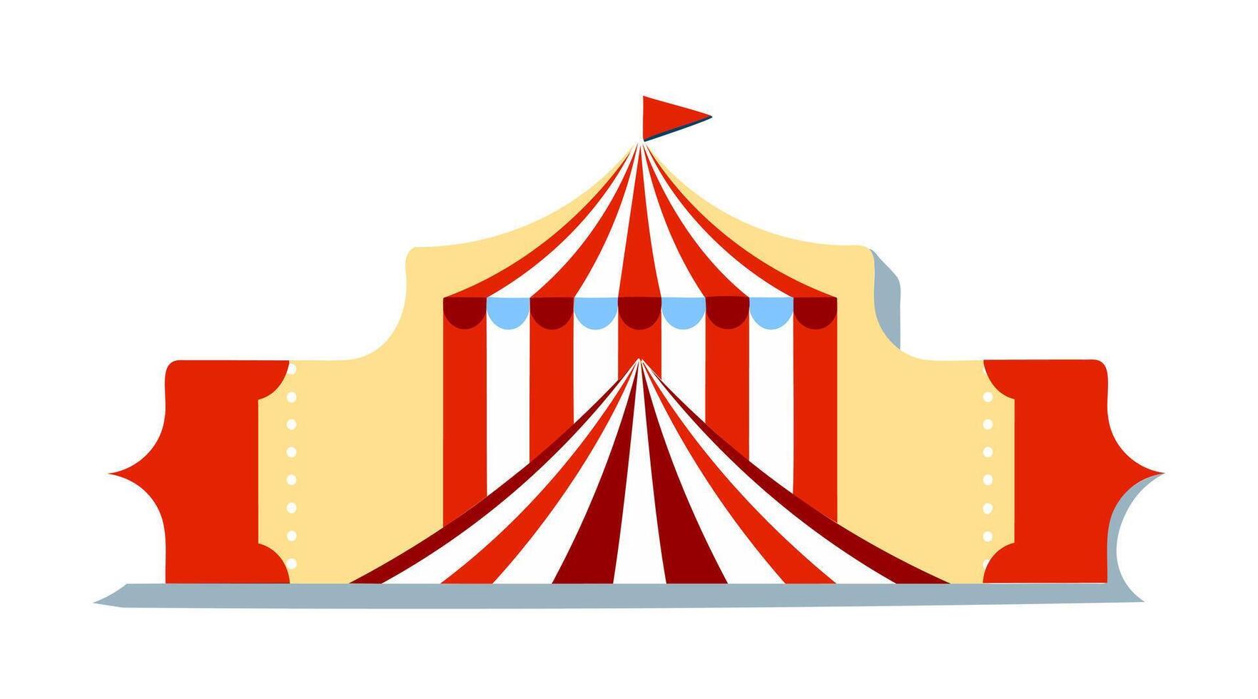 a circus tent with a red and white striped top vector