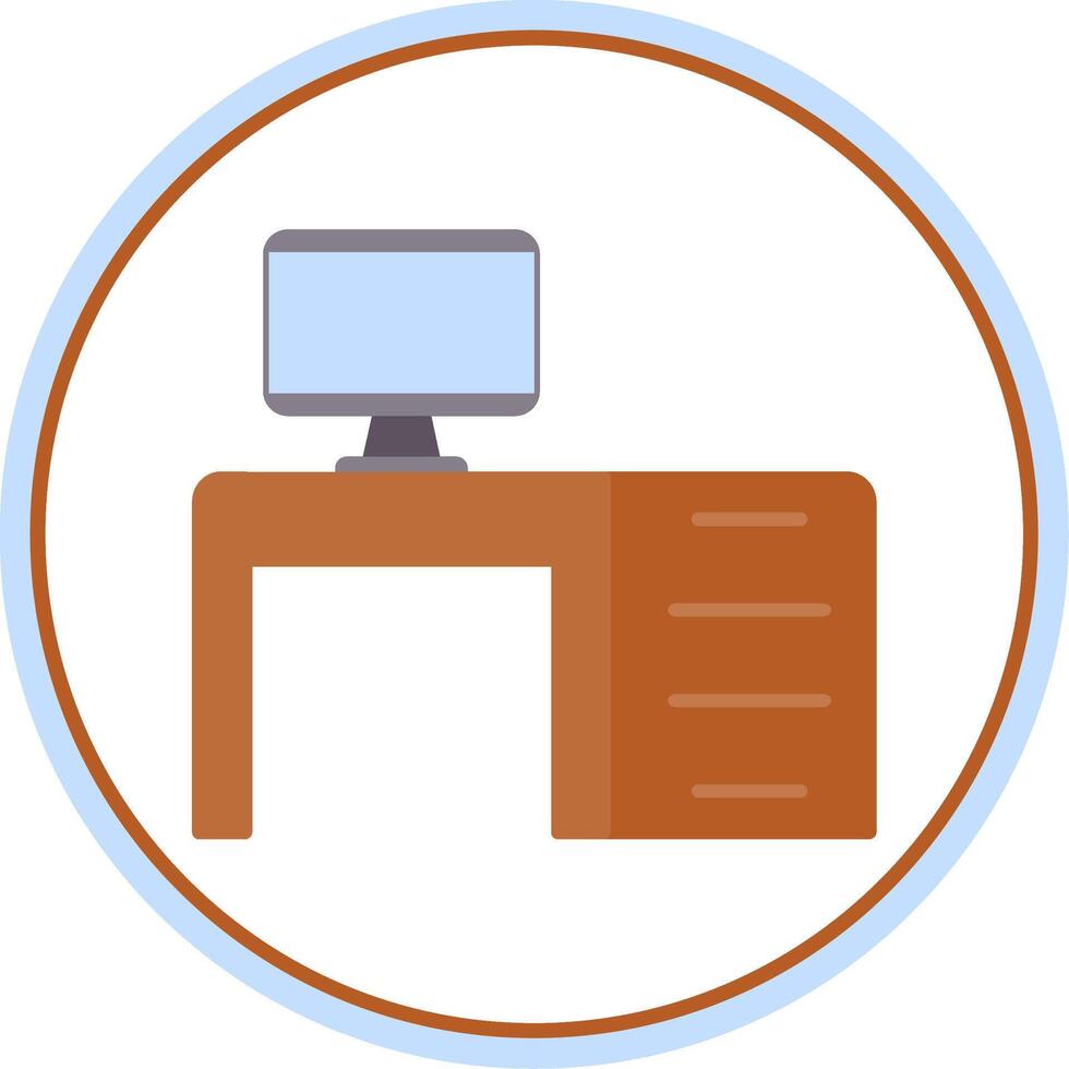 escritorio plano circulo icono vector