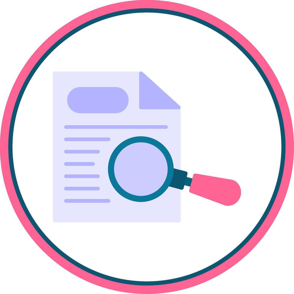 Paper Search Flat Circle Icon vector