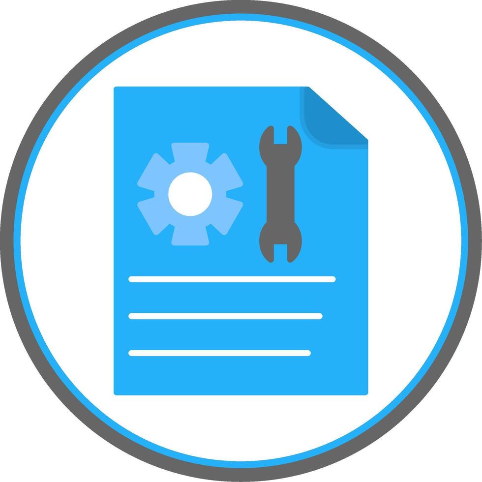 Technical Support Flat Circle Icon vector