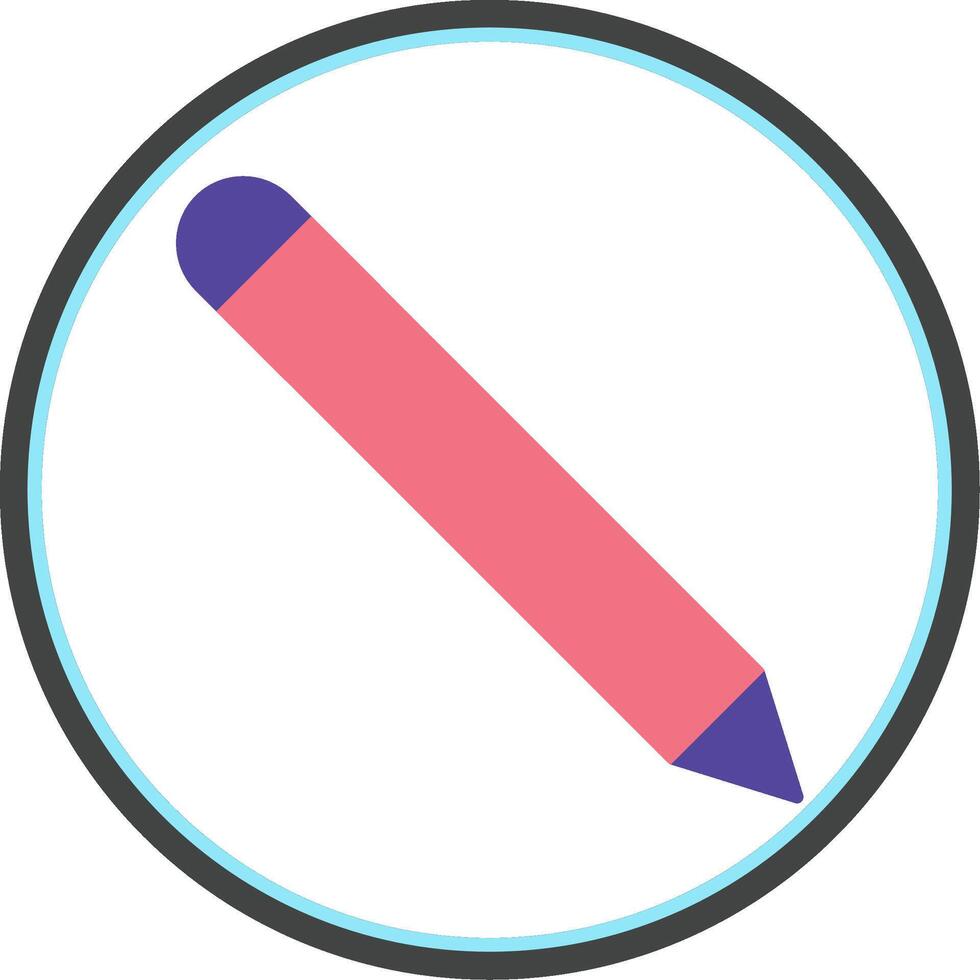 Pencil Flat Circle Icon vector