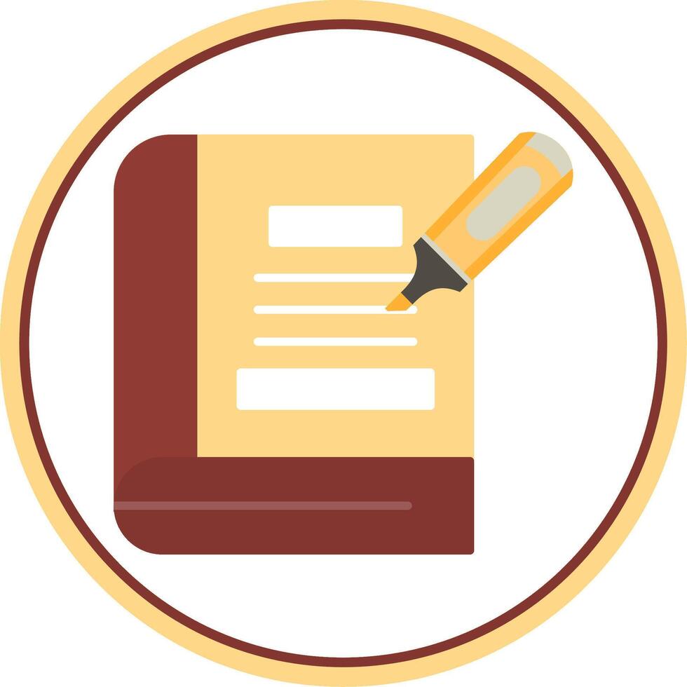 Highlighter Flat Circle Icon vector
