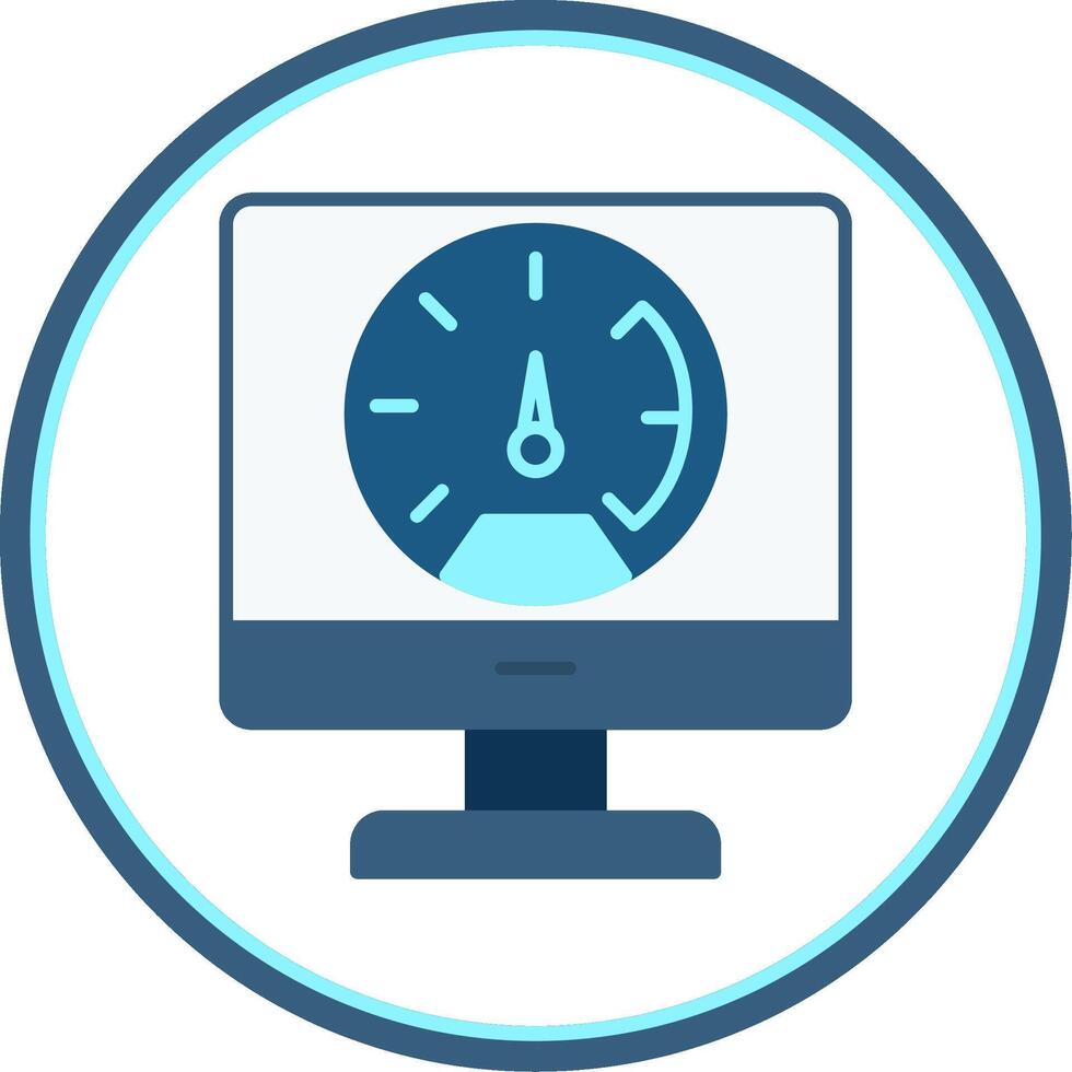 Speed Test Flat Circle Icon vector