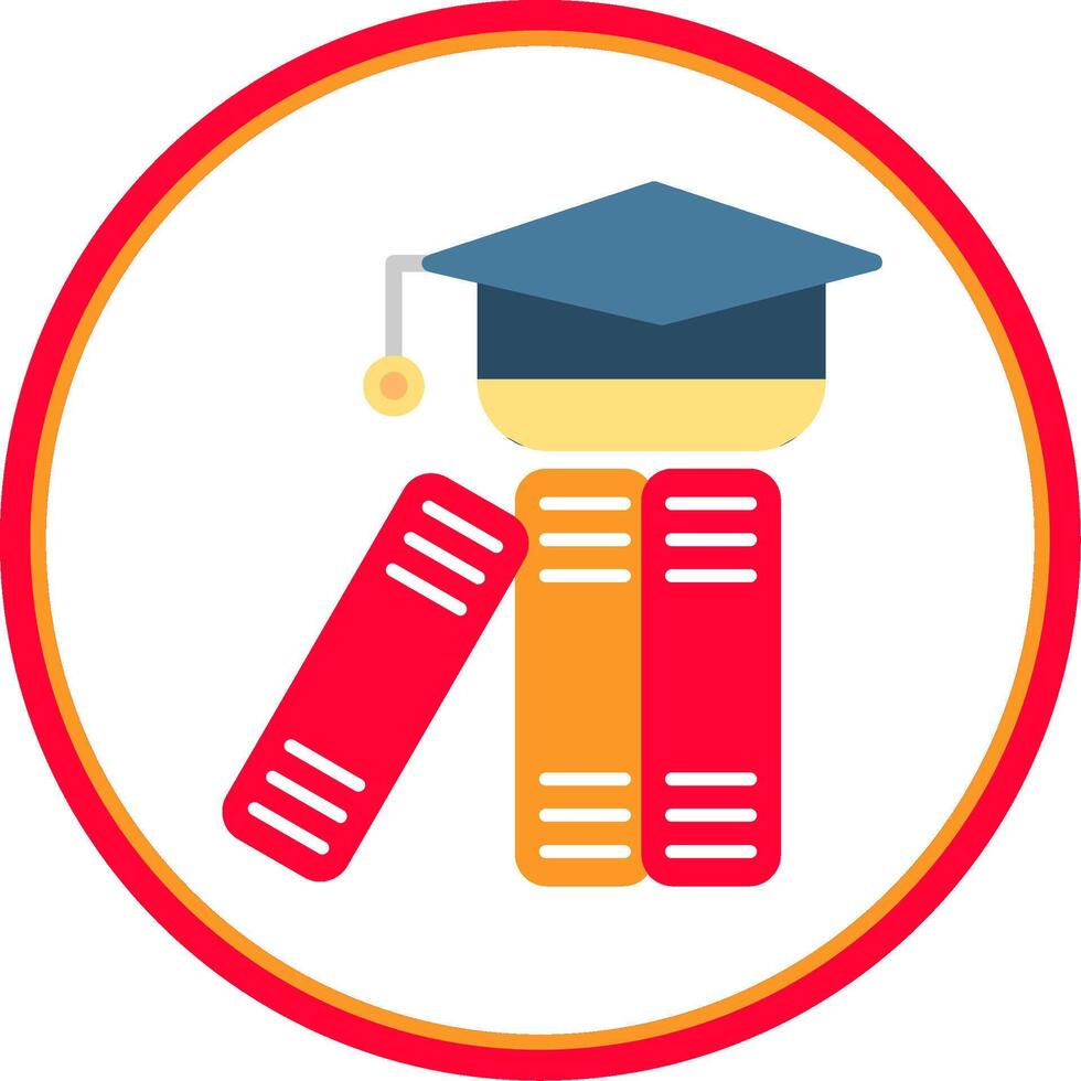 Graduation Hat Flat Circle Icon vector