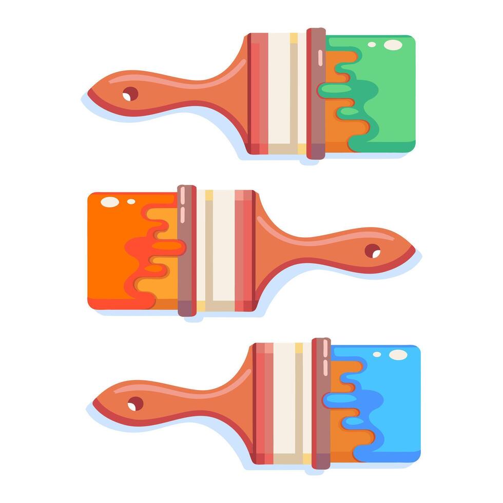 Paint brushes icon set. Cartoon illustration of paint brushes vector icons for web design