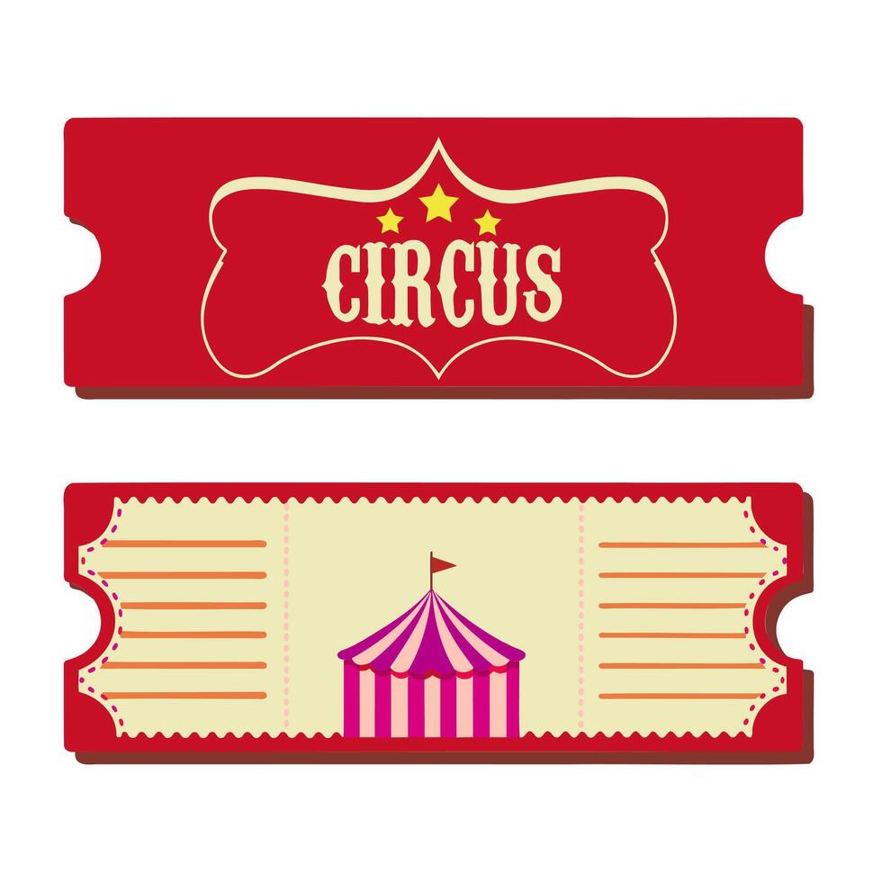 Blank circus ticket design, vector illustration