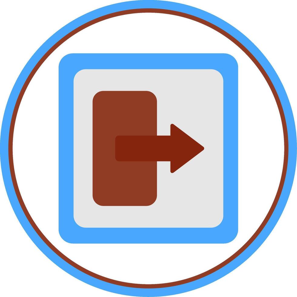Log Out Flat Circle Icon vector