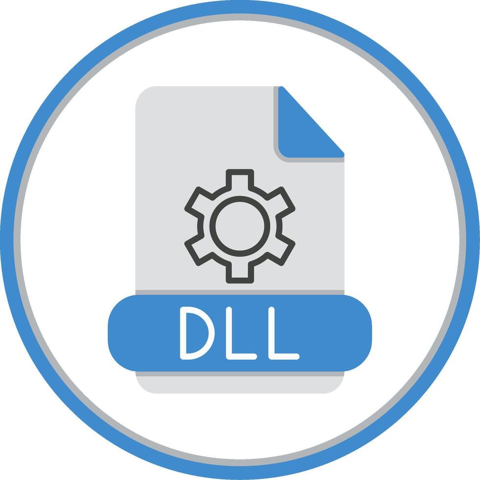 Dll Flat Circle Icon vector