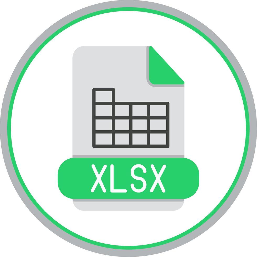 Xlsx Flat Circle Icon vector