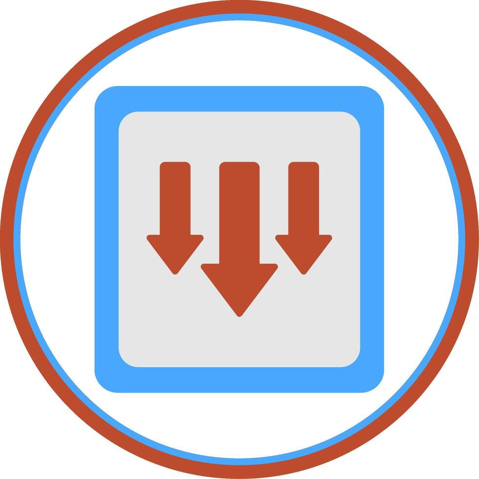 Down Flat Circle Icon vector