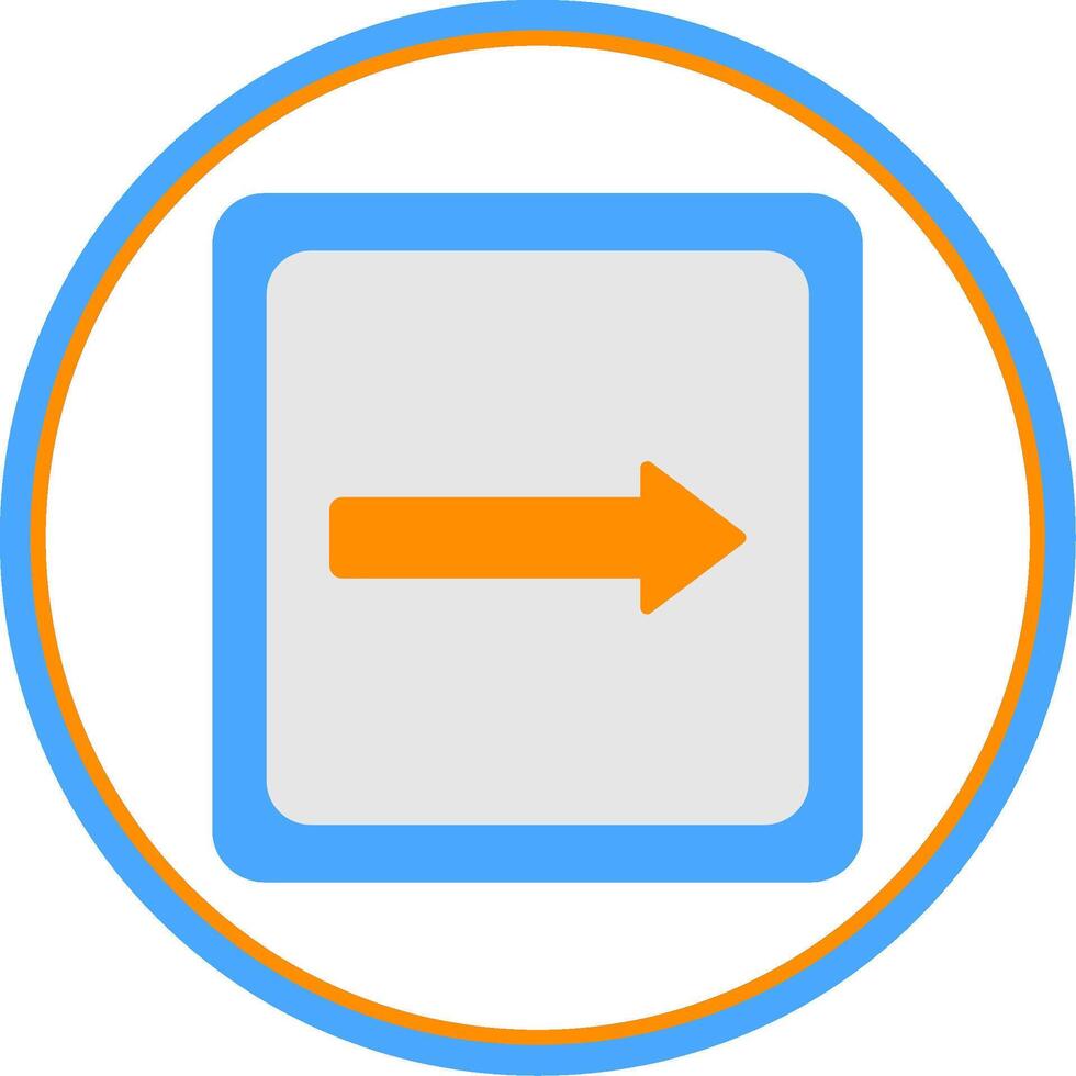 Right Flat Circle Icon vector