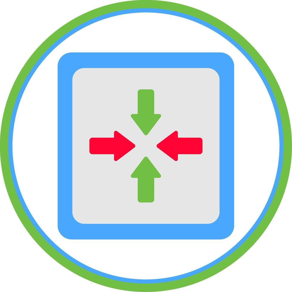 Exit Full Screen Flat Circle Icon vector