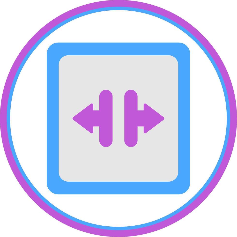 Width Flat Circle Icon vector