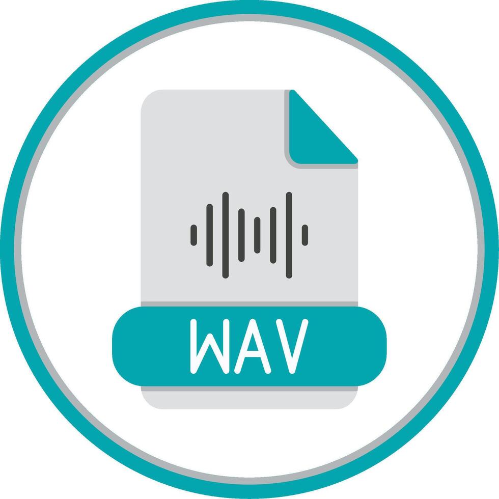 Wav Format Flat Circle Icon vector