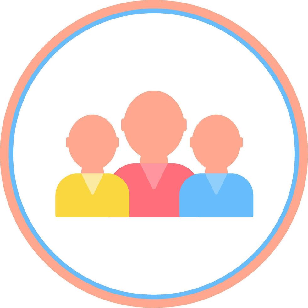 Team Flat Circle Icon vector