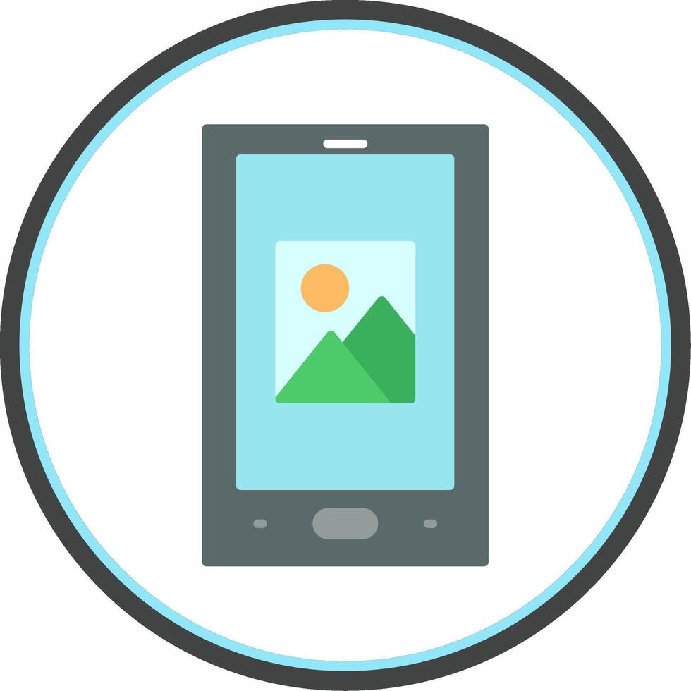 Tablet Flat Circle Icon vector