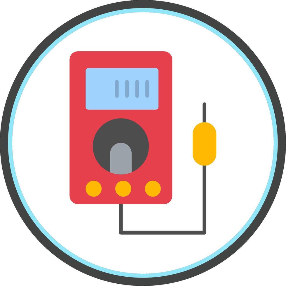 Voltmeter Flat Circle Icon vector