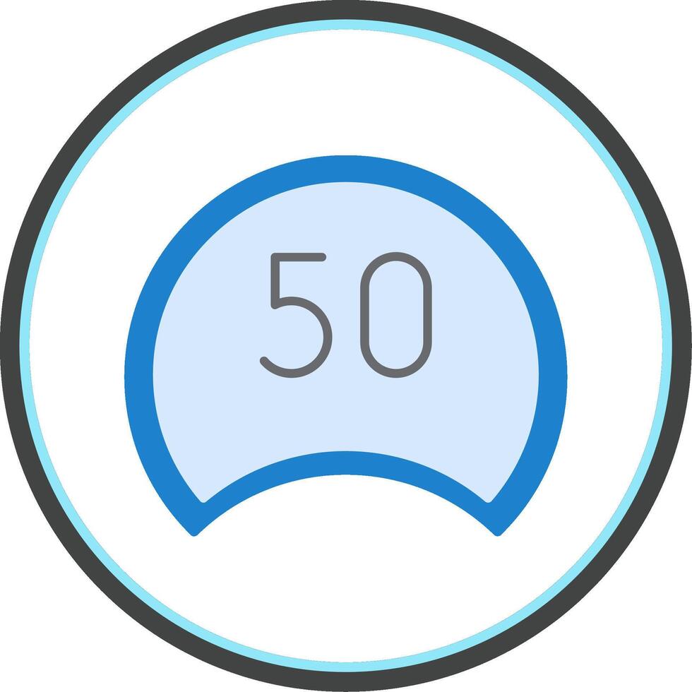 Speed Limit Flat Circle Icon vector