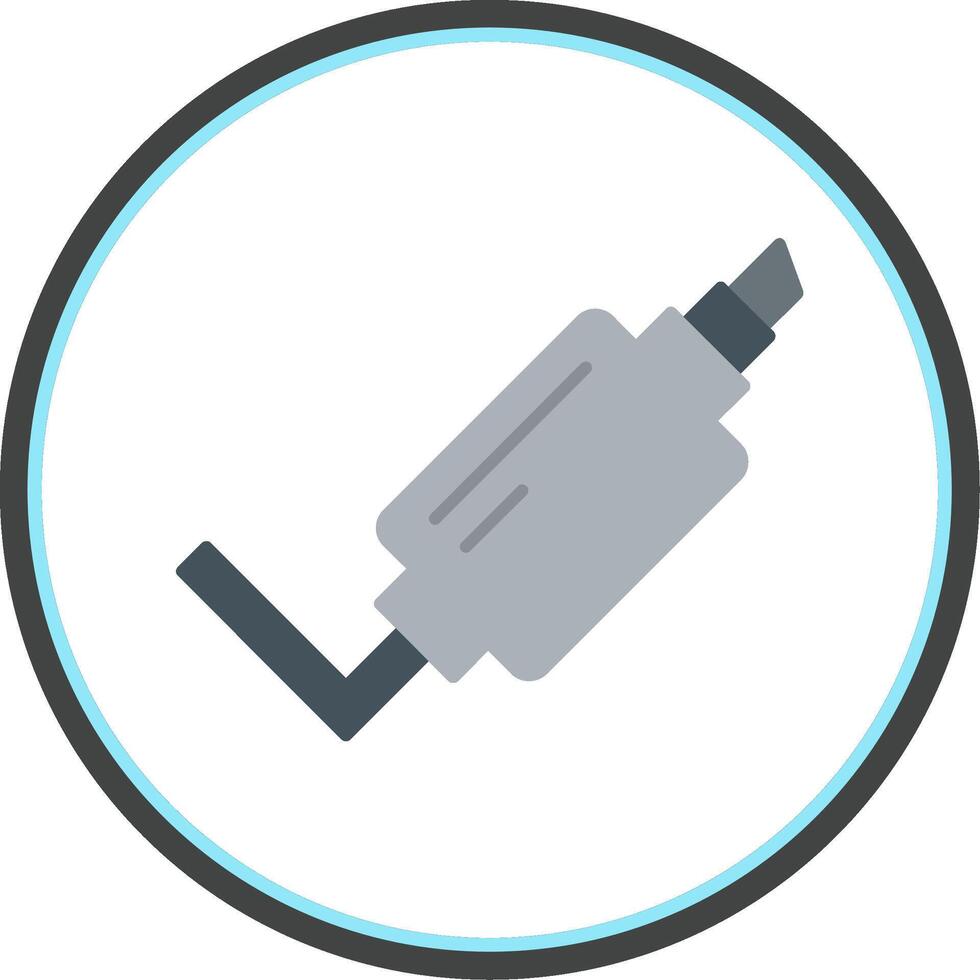 Exhaust Pipe Flat Circle Icon vector