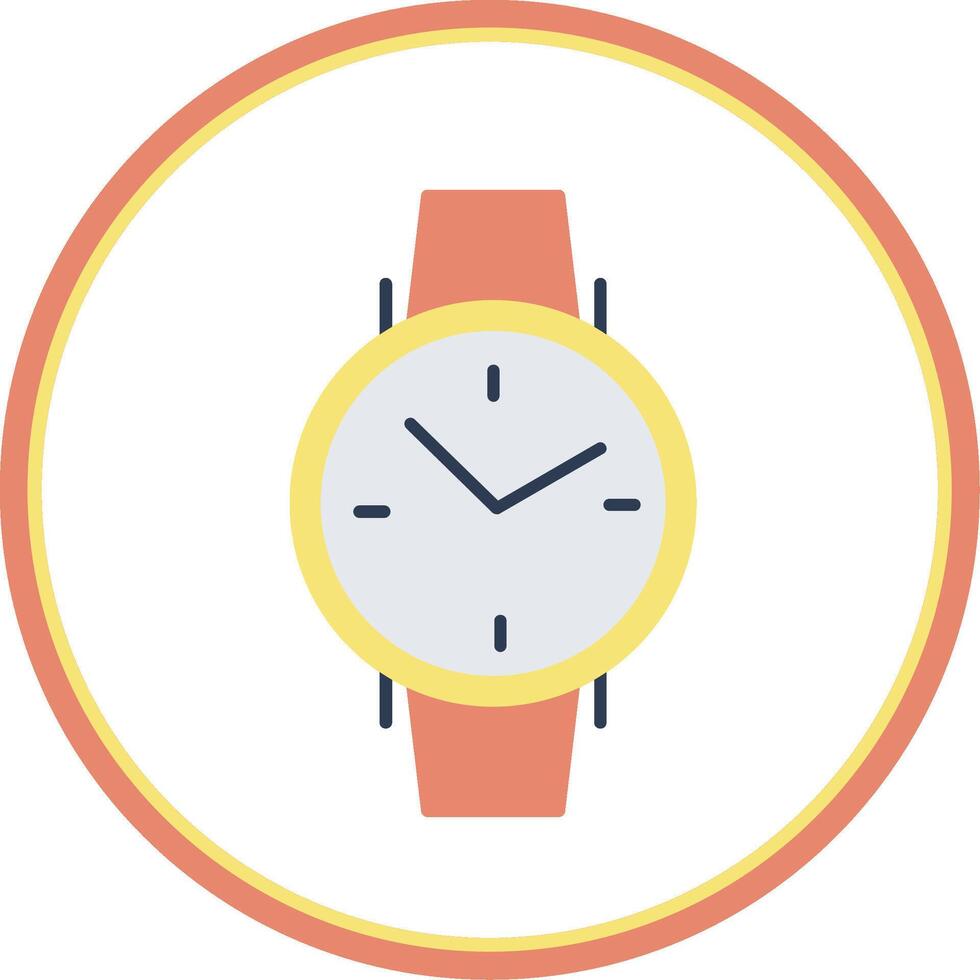 Wristwatch Flat Circle Icon vector