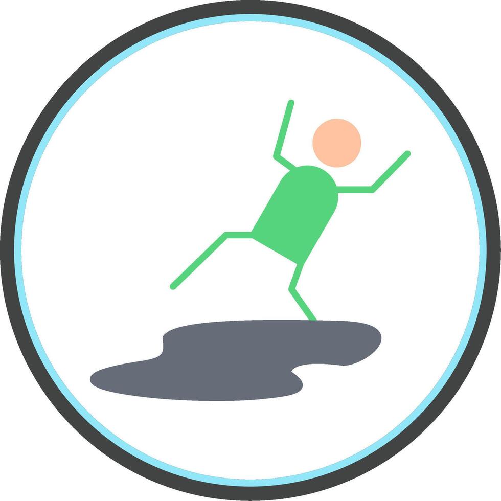 Slippery Flat Circle Icon vector