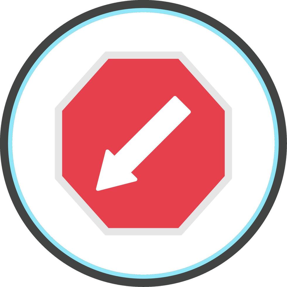 Keep Left Flat Circle Icon vector