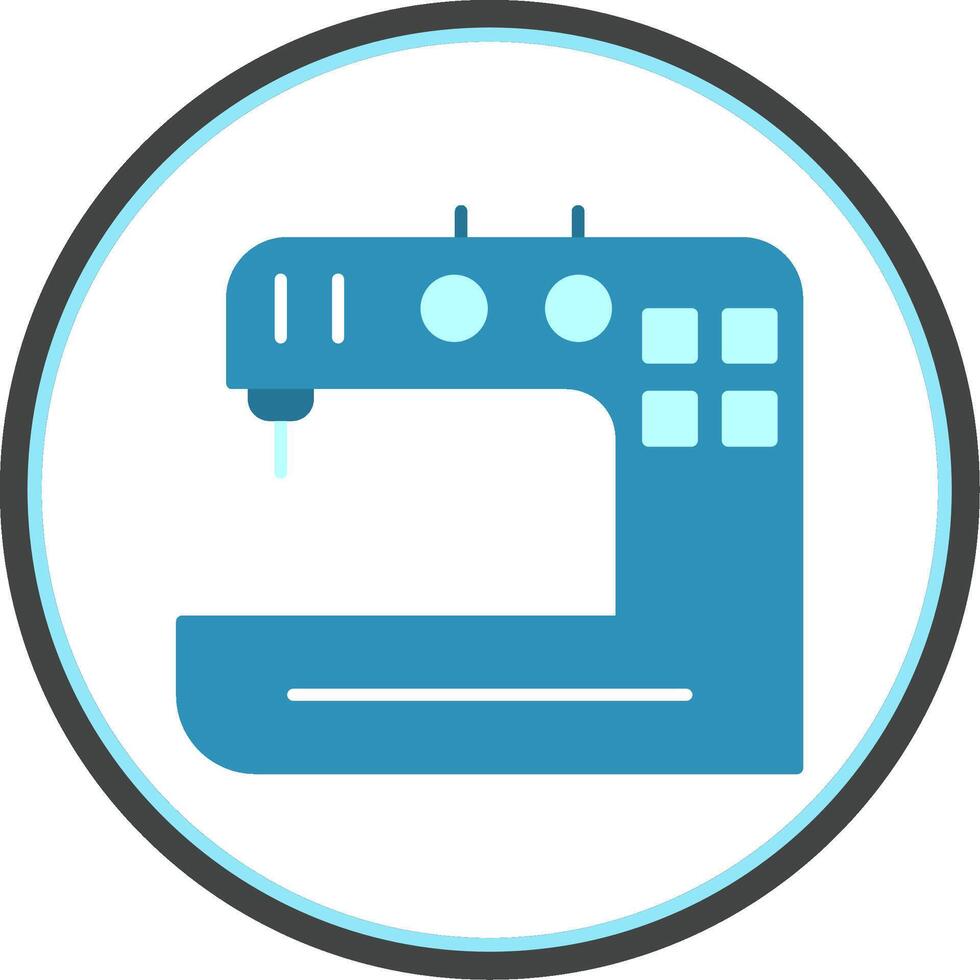 de coser máquina plano circulo icono vector