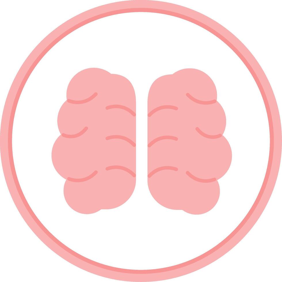 brain Flat Circle Icon vector
