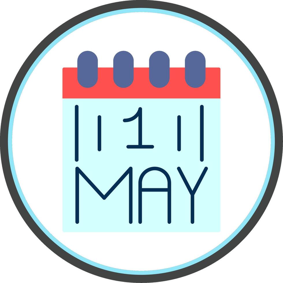 Calendar Flat Circle Icon vector