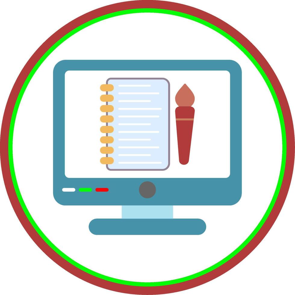 Sketchbook Flat Circle Icon vector