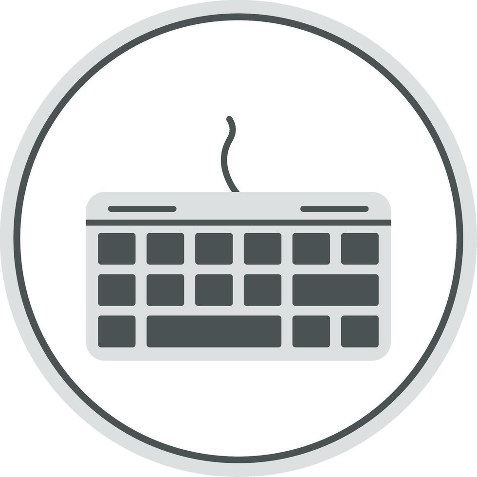 teclado plano circulo icono vector