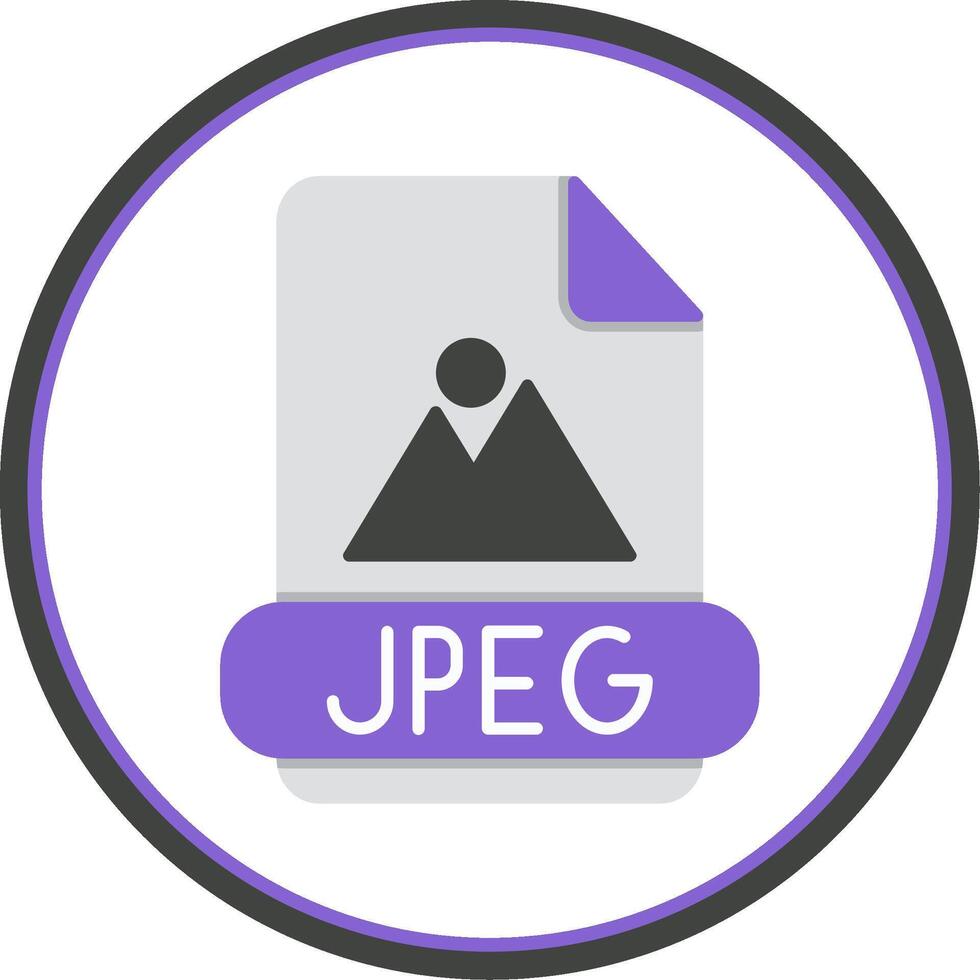 Jpeg Flat Circle Icon vector